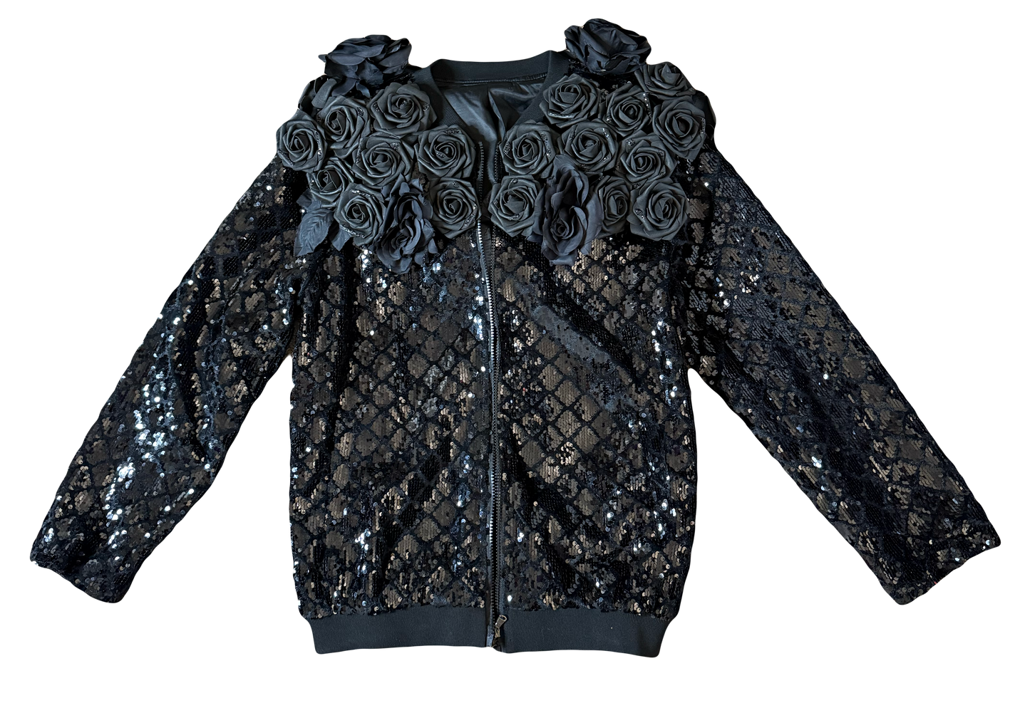 BLACK GLASS ROSE JACKET
