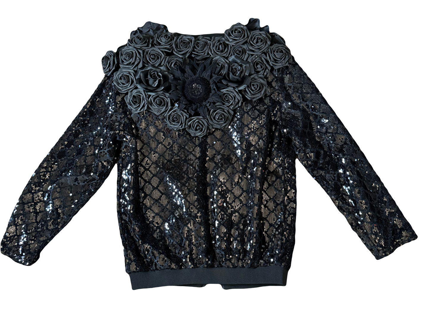 BLACK GLASS ROSE JACKET
